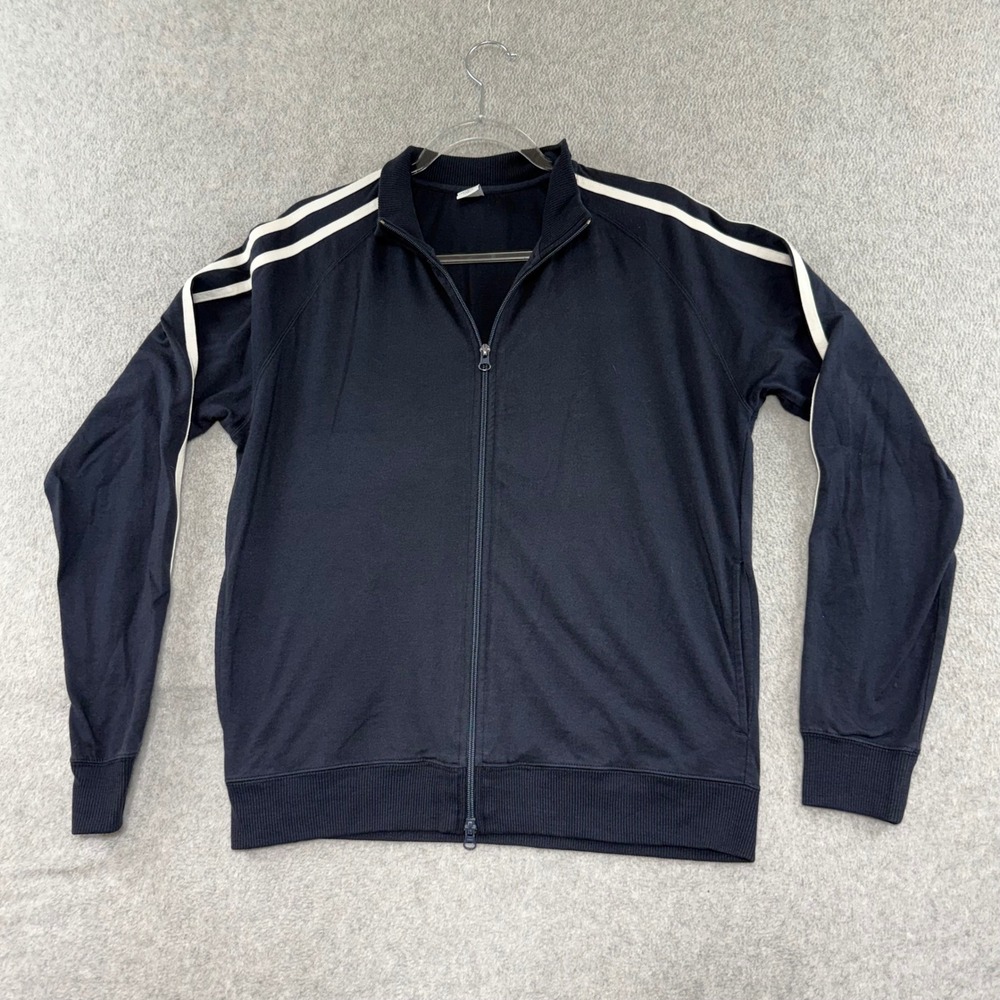 Gap Track Jacket Mens Size M Coton y2k Vtg Blue White Stripes Full Zip Athletic